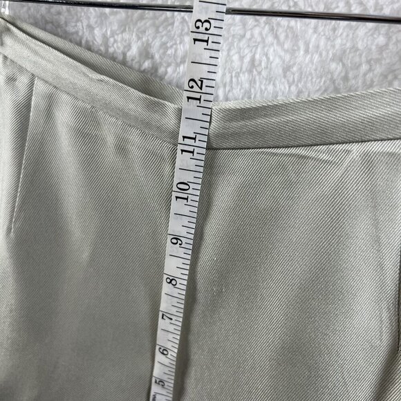Talbots Pure Silk Pants Size 8 off white Side Zip Straight Leg Career Business - Picture 9 of 16